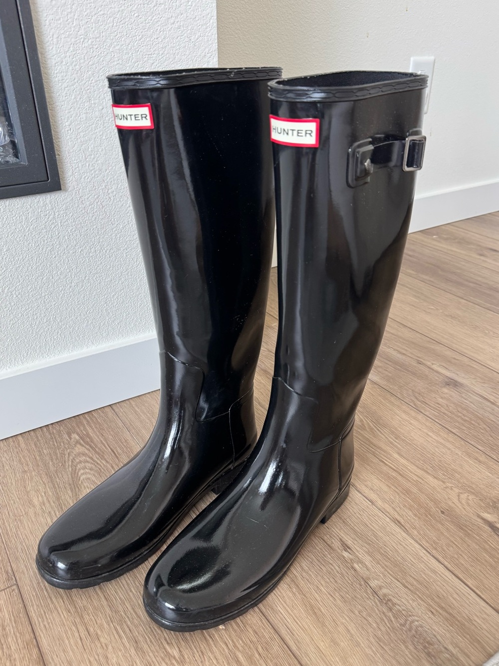 Hunter Glossy Black Tall Waterproof Rain Boots
